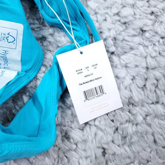 Andie Swim The Riviera Belted Light Neon Blue Bikini Bottom Size Small - Picture 4 of 8